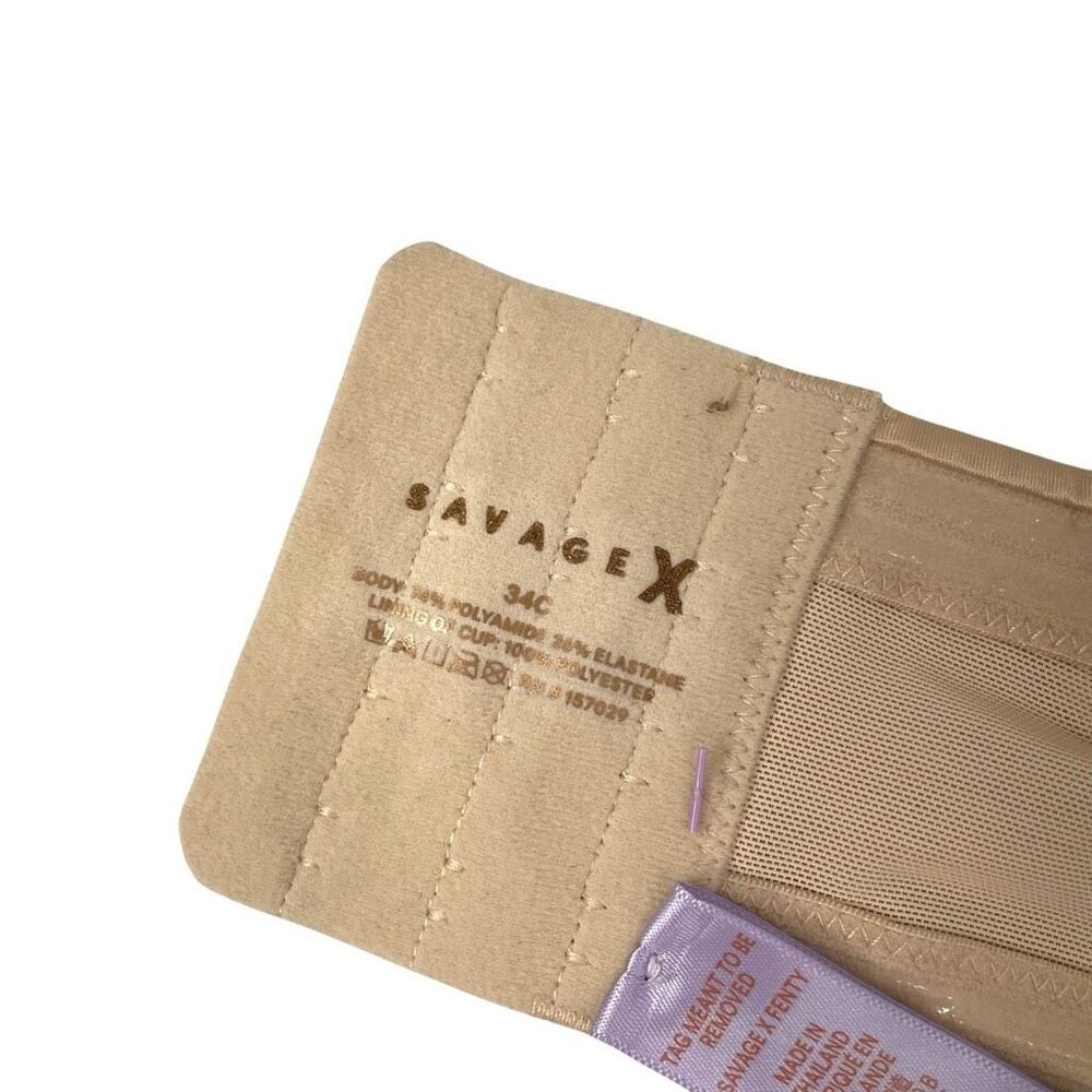 New Savage x Fenty‎ strapless nude bra Size 34C - Picture 9 of 11